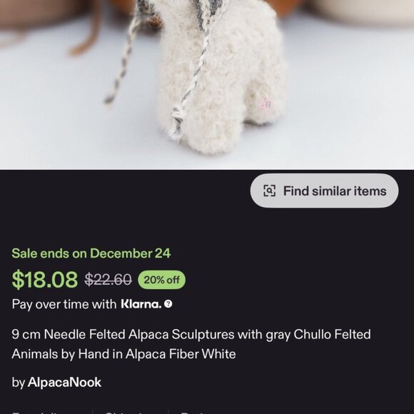 Handmade Alpaca Wool Ornaments Set With Knit Hat & Scarf - Picture 15 of 15